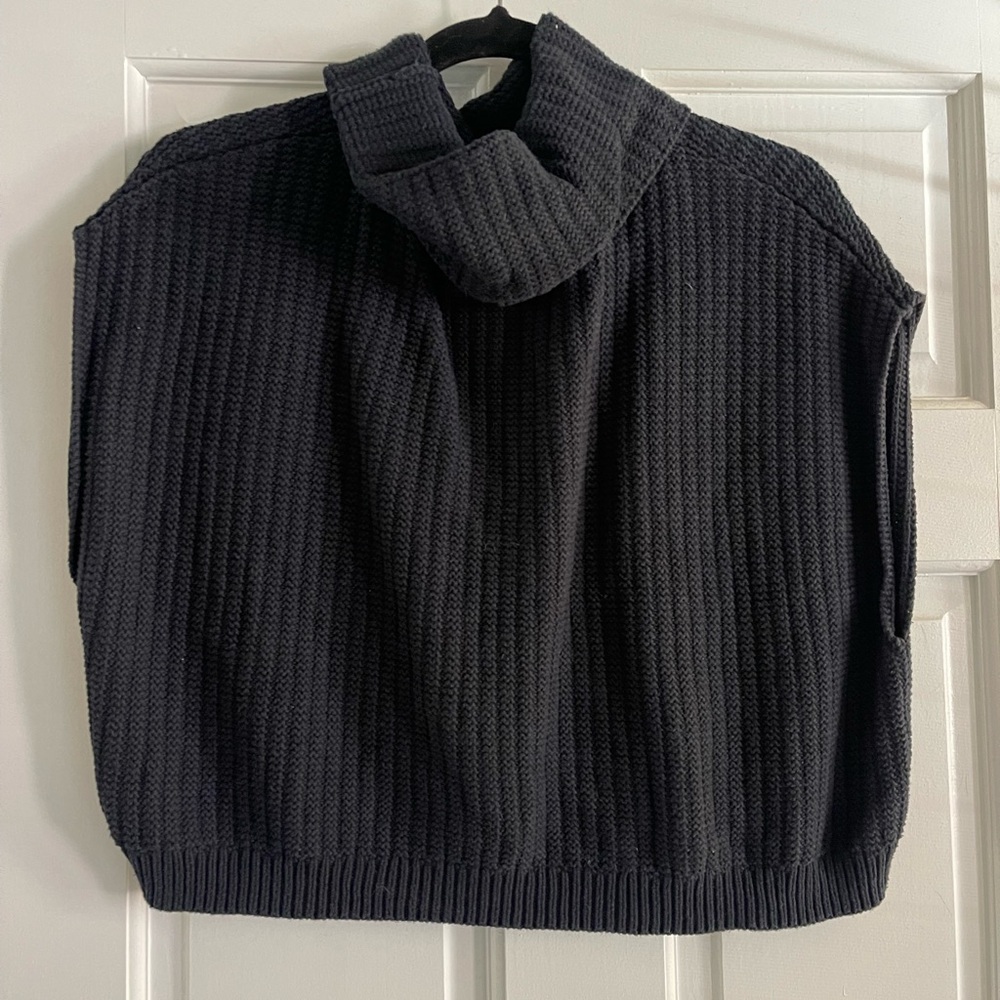 Free People Cozy Black Cowl Neck Sweater